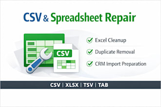 repair CSV files, clean excel spreadsheets, and fix CRM import errors