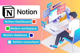 build a notion template, notion pages, notion dashboard and automation workflow