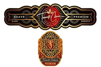 do professional cigar label, cigar band, cigar logo and cigar box design