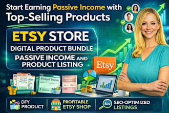 build etsy store digital product product bundle passive income and product list