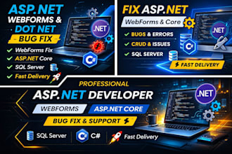 develop or fix asp net webforms and dot net web application