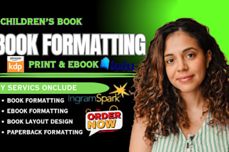format children book for amazon KDP paperback and kindle ebook