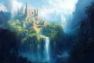 create fantasy landscape illustrations