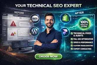 provide technical onpage seo for wix shopify wordpress optimization and ranking