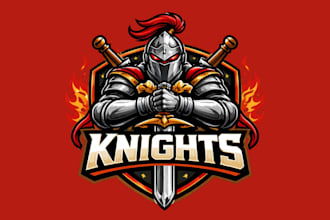 design modern style for knight mascot logo design service