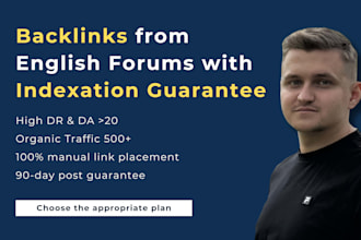 build english forum backlinks with indexing guarantee