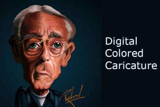 paint a digital colored caricature for loved ones