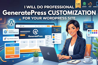do professional generatepress theme customization for your wordpress site