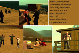 create stylized retro ps1 and ps2 low poly characters