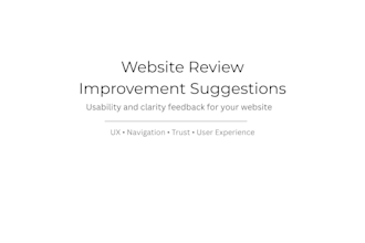 review your website and provide usability and improvement suggestions