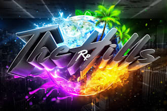 do rp logo banner for fivem and discord server, loading screen , vinewood sign