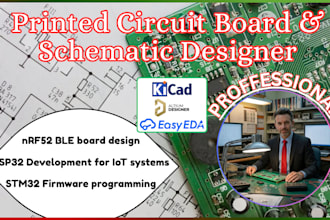 printed circuit board, schematic, rnf52, stm32, esp32 board