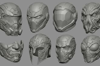 create a custom 3d helmet or mask for 3d printing
