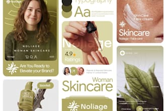 design cosmetic, feminine beauty care and skin care logo and branding identity