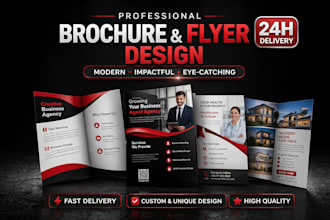 design professional brochure, flyer bifold trifold