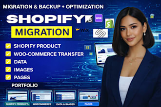 migrate shopify products, data, images and pages to wix or woocommerce