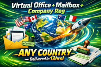 provide virtual address,physical address in any country for mailing, company reg