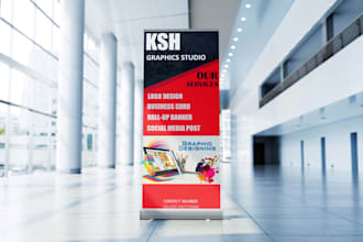 design a modern and attractive roll up banner