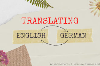 translate your work into german or english