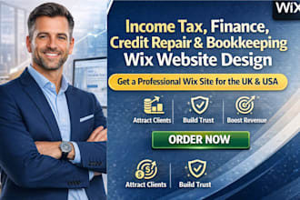 build wix income tax finance credit repair bookeeping website design UK USA