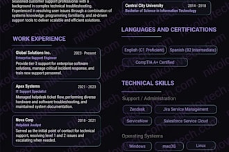 design a professional ats compliant resume and modern CV