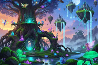 create magical fantasy world concept for games