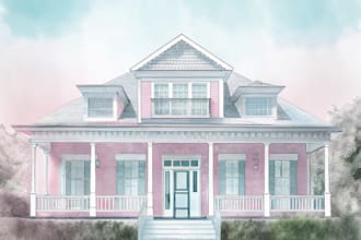 draw custom digital watercolor house illustrations