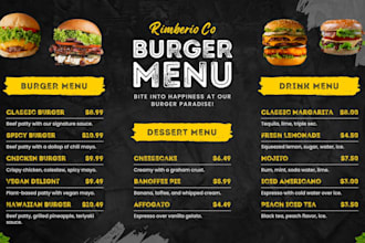 create modern pizza menu design and restaurant menu