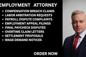 handle labor arbitration, payroll, overtime claims and employment appeal filings