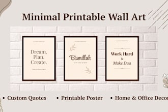 design minimal printable wall art with your quote for decor