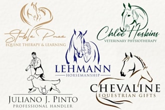 do professional equestrian equine horse dog pet farm animal logo for you