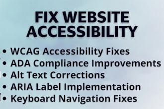 fix website accessibility issues and do wcag ada remediation