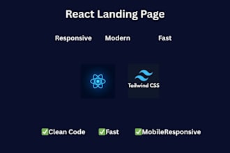 make responsive react landing page or portfolio website