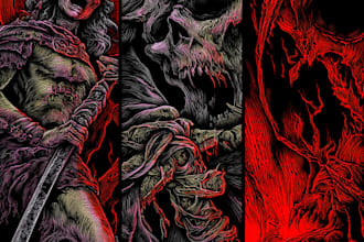 draw dark, punk, goth, horror character in comic like style