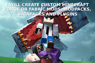create custom minecraft forge or fabric mods, modpacks, datapacks and plugins