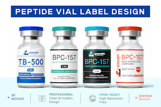 design product label, peptide vial label and sarms supplement label