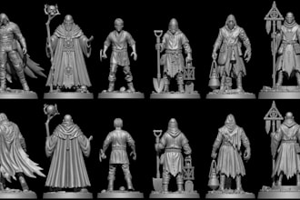 do detailed 3d characters sculpting for 3d printing