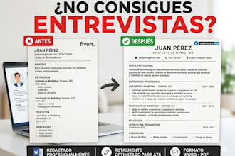 escribiré tu CV, diseñare un CV optimizado para ats, en word y PDF