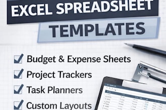 design a custom excel template for budgeting, planning or data management