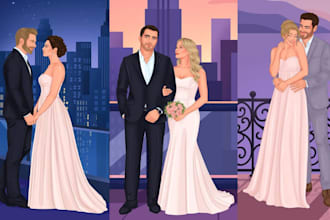 draw semi realistic couple artworks contemporary romance book cover illustration