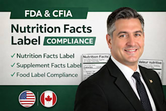 create fda, cfia compliant nutrition facts and supplement label