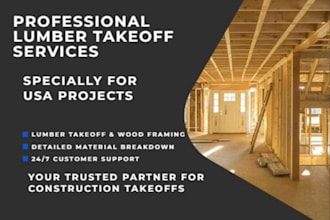 do lumber takeoff, wood framing material takeoff and cost estimation