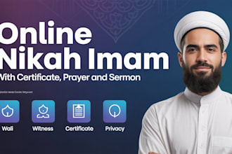 conduct your online nikah as imam with witnesses wali and nikah certificate