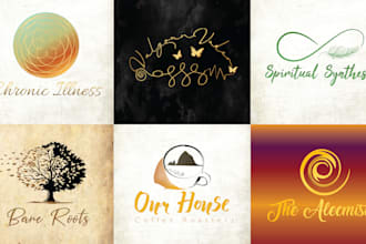 design custom hand drawn logo with branding kit