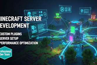 create, setup, optimize custom plugins for minecraft server, paper spigot, smp