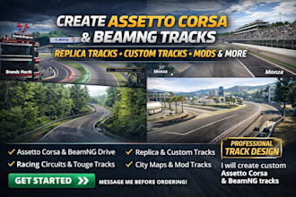 create assetto corsa tracks, beamng tracks, custom maps and replica tracks