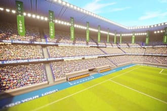 3d volleyball stadium exterior,gaming field render,sport arena design,run tracks