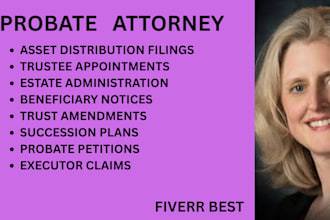 draft succession plans,trustee documents, probate and asset distribution filings