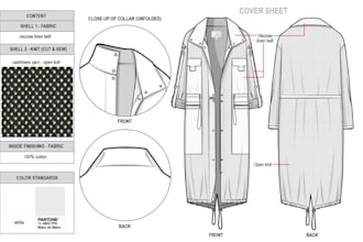 create fashion tech pack, clothing techpack, garment tech pack, apparel techpack