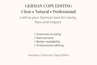 edit and refine your german text for clarity and impact